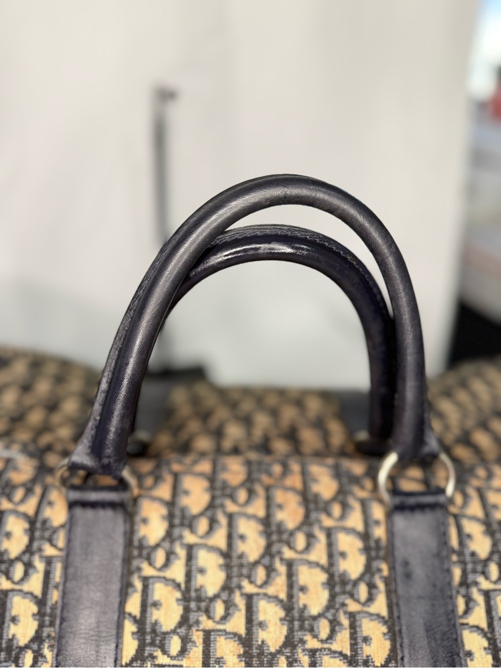 Dior Beige and Navy Trotter Monogram Duffel Bag 45 - Picture 4 of 13